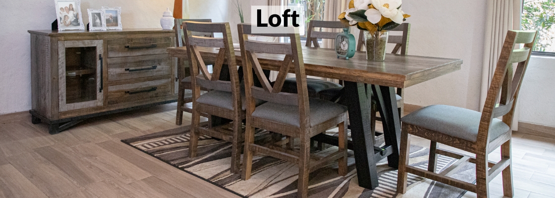 IFD Loft Brown Dining Set