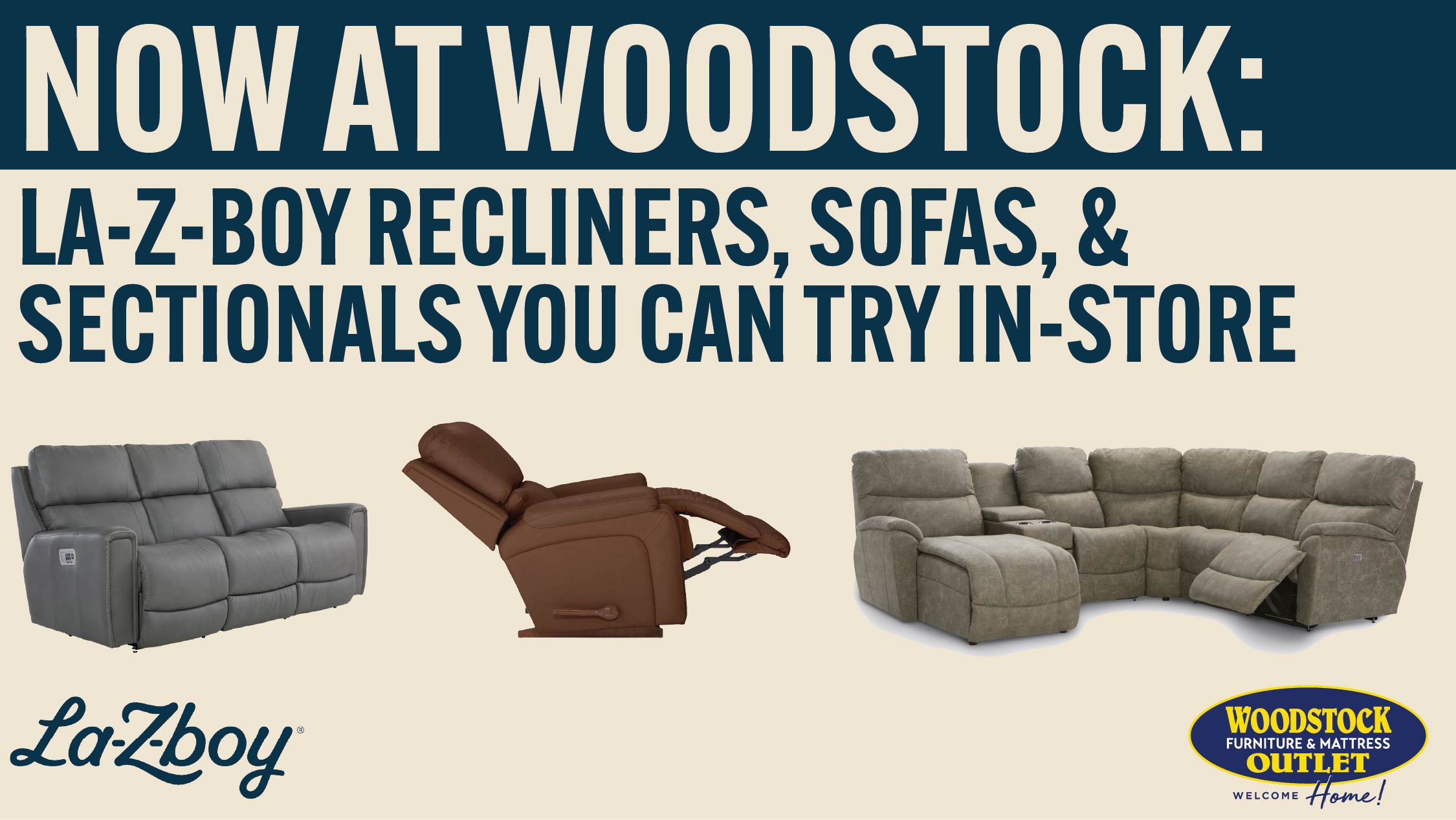 Now at Woodstock: La-Z-Boy Recliners, Sofas & Sectionals You Can Try In-Store Image