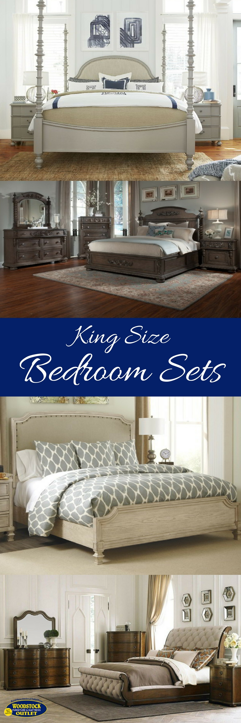 These large and luxurious king size bedroom sets offer plenty of space to spread out. Find one at Woodstock Furniture & Mattress Outlet in greater Atlanta.