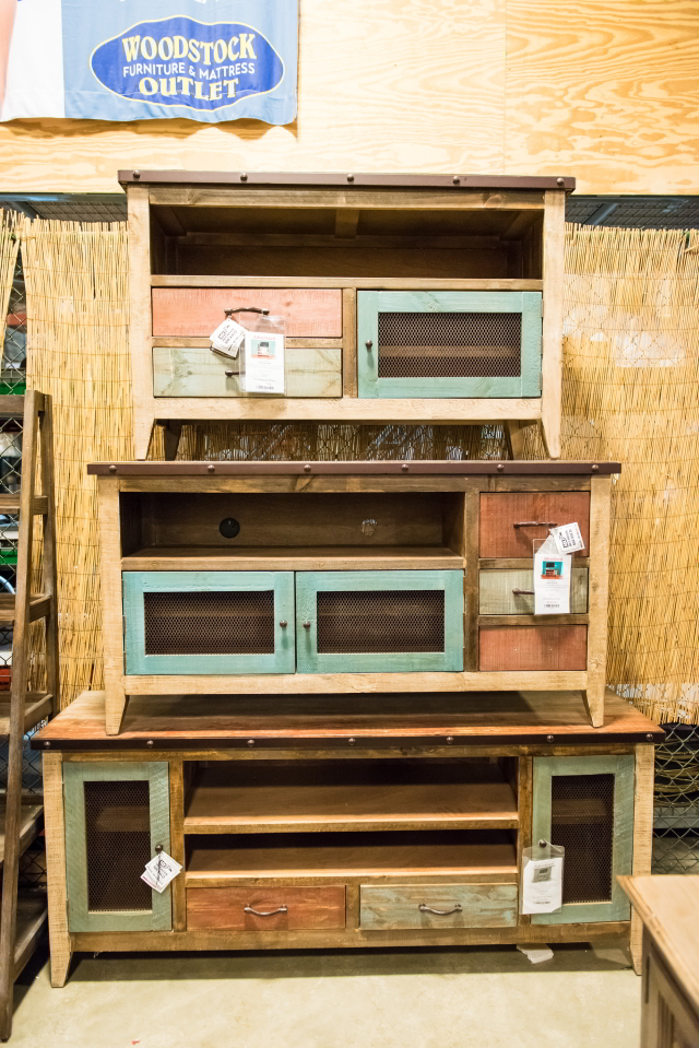  If it's colorful, funky farmhouse styles you're after, we have plenty of reclaimed wood and one of a kind rustic TV stands to choose from. Atlanta-area homeowners know that they can always turn to Woodstock Furniture & Mattress Outlet. 