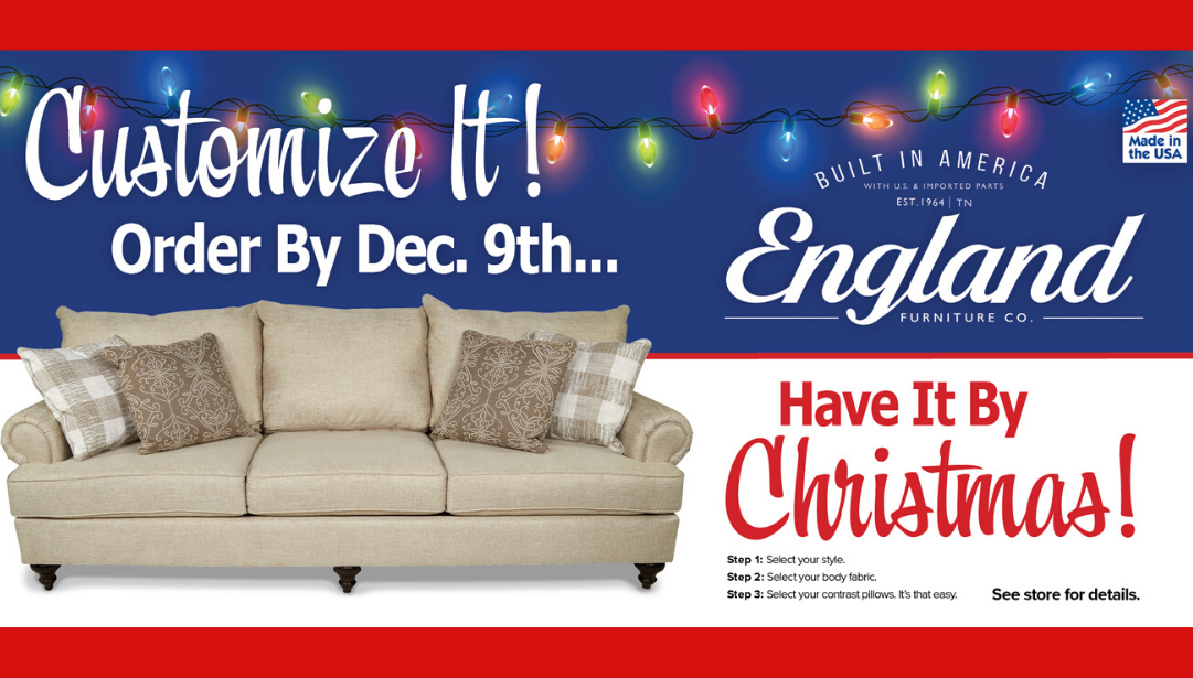 Limited Time: Custom Living Room Furniture by England Delivered by Christmas!