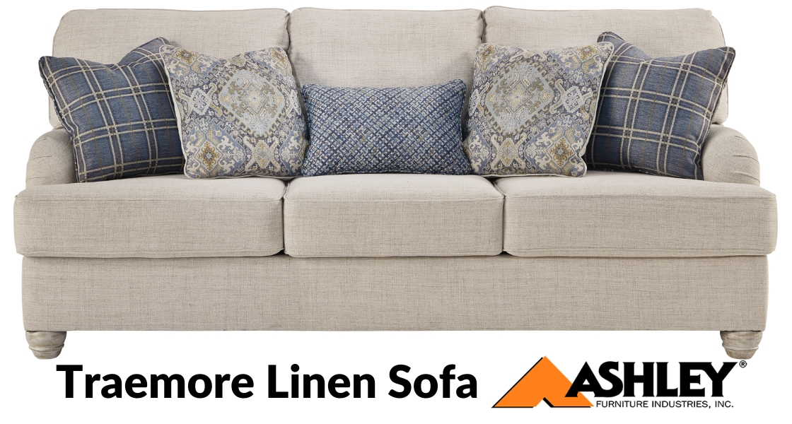 ashley-benchcraft-traemore-linen-sofa