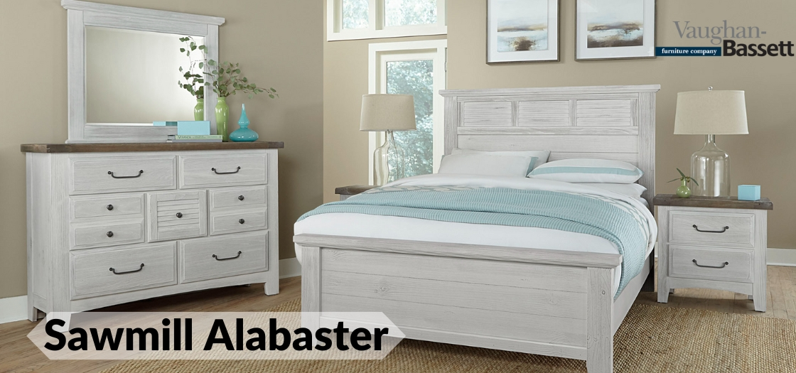 vaughan-bassett-sawnill-alabaster-bedroom-group