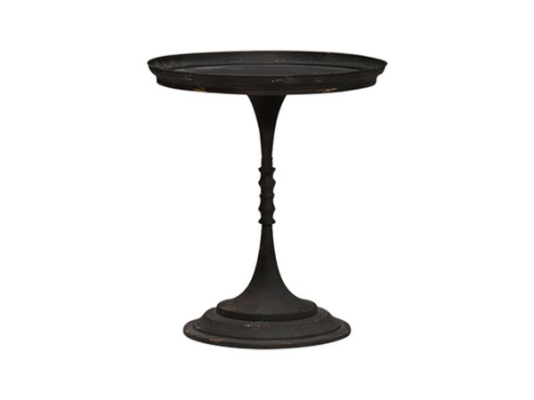 Black metal pedestal side table sale