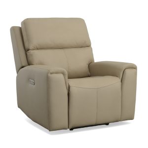 Jarvis Parchment Leather Zero Gravity Power Recliner w/Power Headrest