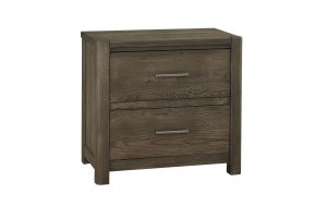 Crafted Oak Aged Grey 2 Drawer Nightstand 