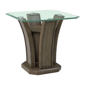 Dapper Grey Glass Top End Table