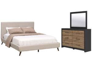 3 Piece Bedroom Set with Aussie Bed, Vertani Dresser & Mirror