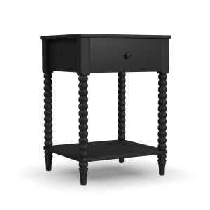 Spindle Black Nightstand