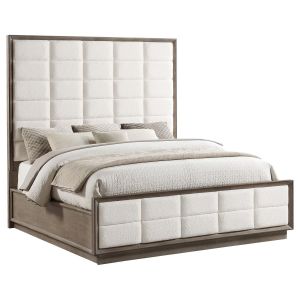 Durango Washed Oak Upholstered Panel Bed