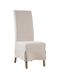 Pearl Silver Linen Slip Covered Parsons Chair