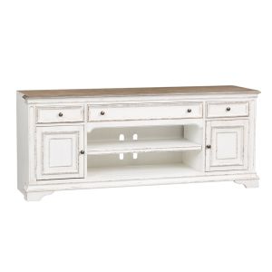 Magnolia Manor Antique White 70" Entertainment TV Stand