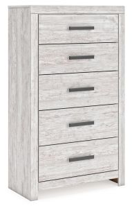 Cayboni Whitewash 5 Drawer Chest