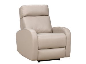 Levi Bentley Dove Power Leather Recliner w/ Power Adjustable Headrest