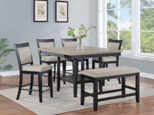 Fulton Black 6 Piece Counter Height Dining Set
