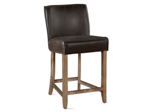 Buddy Dark Brown Leather Upholstered Counter Stool