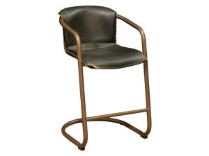 Portofina Emerald Green Leather Upholstered Counter Stool