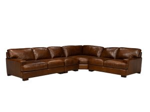 Dallas Chestnut Leather 4 Piece Sectional 