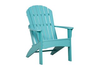 Aruba Blue Fan Back Fixed Outdoor Adirondack Chair