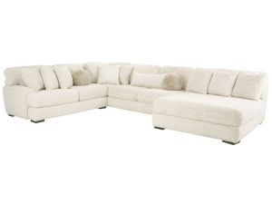 Doodle Ivory 3 Piece Right Arm Double Chaise Sectional