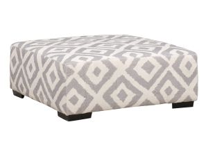 Tweed Silver Oversized Ottoman