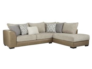 Puccini Khaki & Oatmeal 2 Piece RAF Chaise Sectional