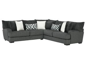 Tweed Gunmetal 2 Piece Right Arm Sofa Sectional