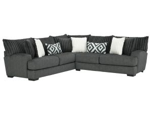 Tweed Gunmetal 2 Piece Left Arm Sofa Sectional