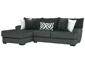 Tweed Gunmetal 2 Piece Left Arm Chaise Sectional