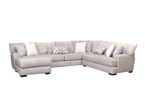 Tweed Silver 3 Piece LAF Chaise Sectional