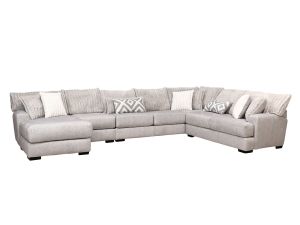 Tweed Silver 4 Piece Left Chaise Sectional