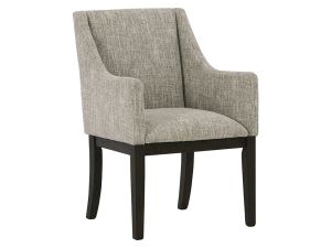 Burkhaus Dark Brown Upholstered Dining Arm Chair