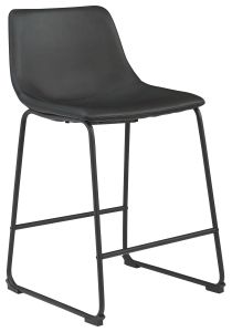 Centiar Black Upholstered Counter Stool