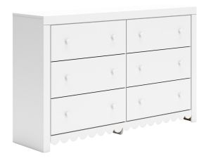 Mollviney White 6 Drawer Dresser