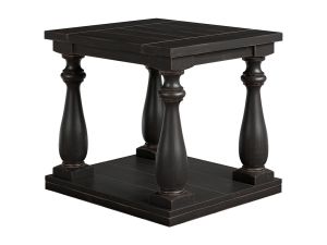 Mallacar Black Rectangular End Table