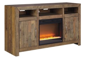 Sommerford Brown 62" TV Stand w/ Electric Fireplace Insert