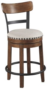 Valebeck Rustic Brown Counter Height Swivel Stool 