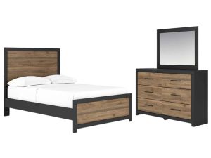 Vertani Black/Honey Brown 3 Piece Full Panel Bedroom Set