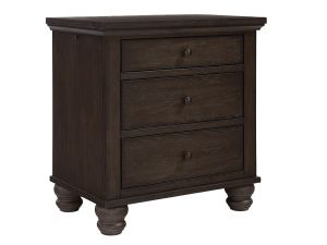 Cambridge Cracked Pepper 3 Drawer Nightstand w/LED Lighting