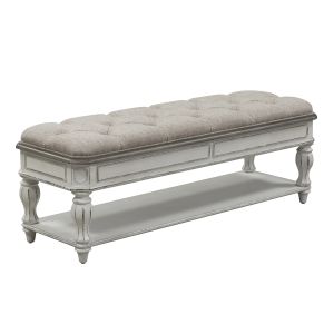 Magnolia Manor Antique White Bed Bench