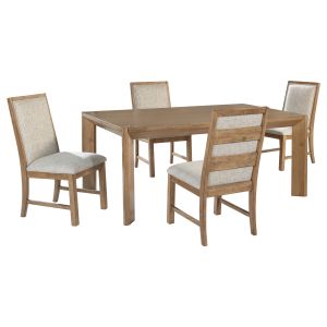 Bruner Natural Oak 5 Piece Rectangular Dining Set   