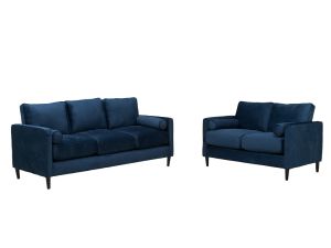 Bea Indigo Blue Sofa and Loveseat Set