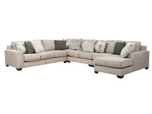 Ardsley Pewter 5 Piece Right Chaise Sectional 