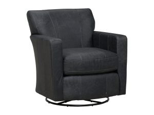 Caroly Indigo Leather Swivel Glider Accent Chair