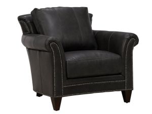 Richardson BYX Charcoal Gray Leather Accent Chair 