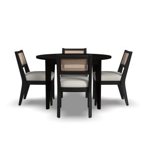 Brentwood Black Round Dining Table & 4 Side Chairs