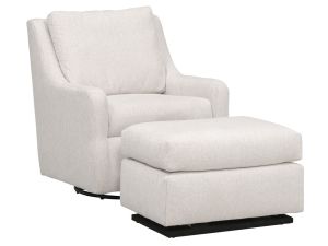 Alora Linen Swivel Glider Chair & Ottoman