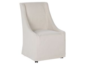 Warwick Sandy Tan Upholstered Dining Chair with Casters