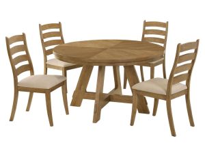 Danvers Brown Oak Round Dining Set