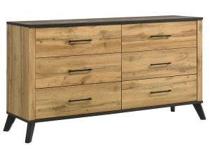 Kaywood Natural Pine 6 Drawer Dresser